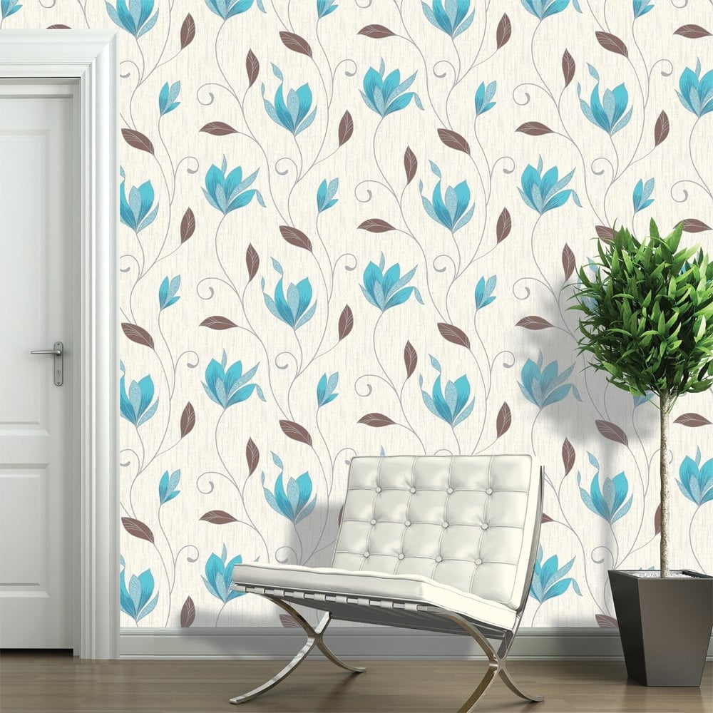 Vymura Synergy Glitter Floral Wallpaper Dove Grey White - HD Wallpaper 