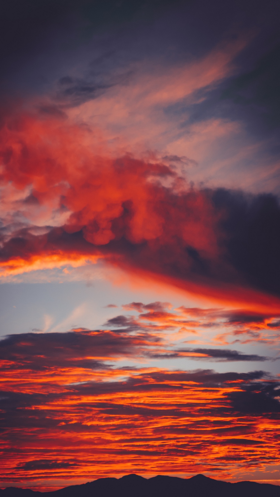 Wallpaper Clouds, Sky, Sunset, Red, Porous, Mountains, - Background Red  Cloudy Sky - 938x1668 Wallpaper 