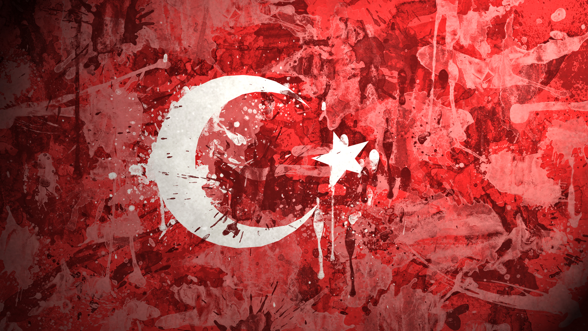 Turkish Flag Art - HD Wallpaper 