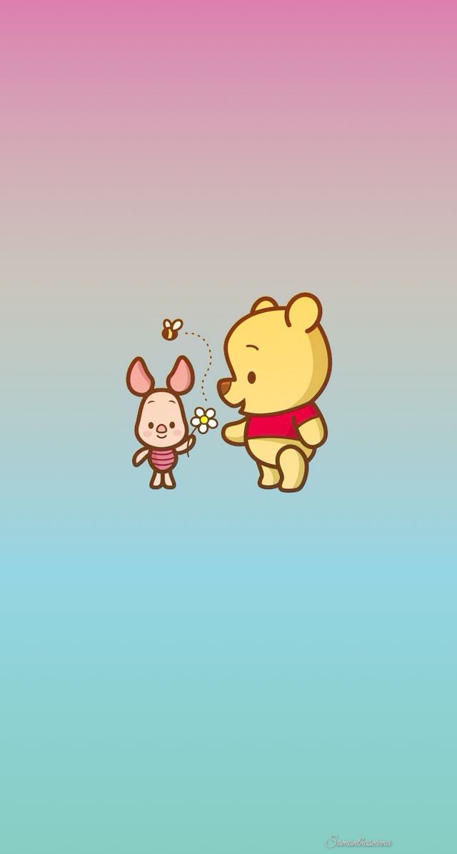 Winnie The Pooh & Piglet Iphone Lock Screen/ Home Screen/ - Winnie The Pooh Pastel - HD Wallpaper 