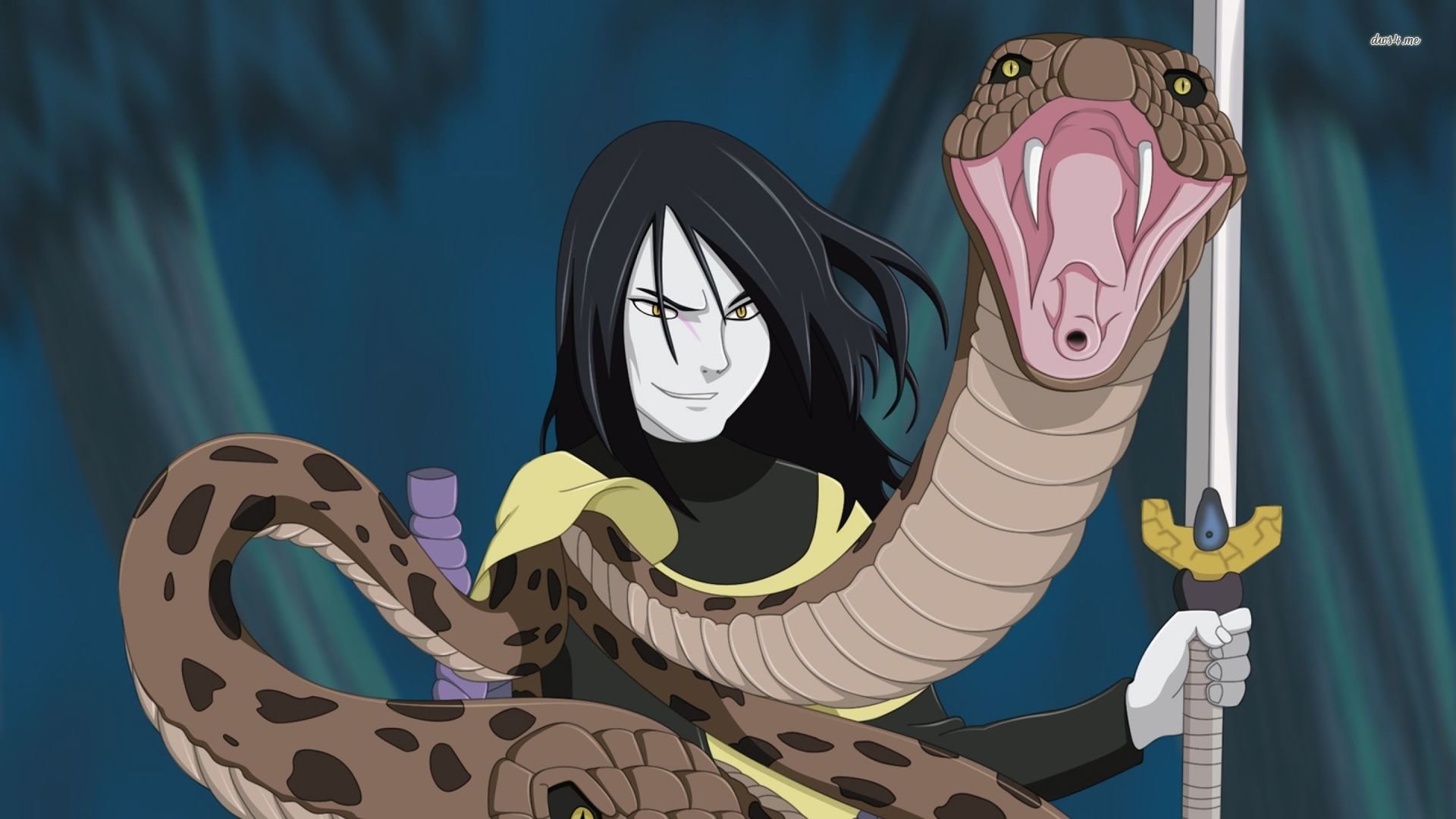 Free Download Orochimaru Background Id - Orochimaru With His Snake - HD Wallpaper 