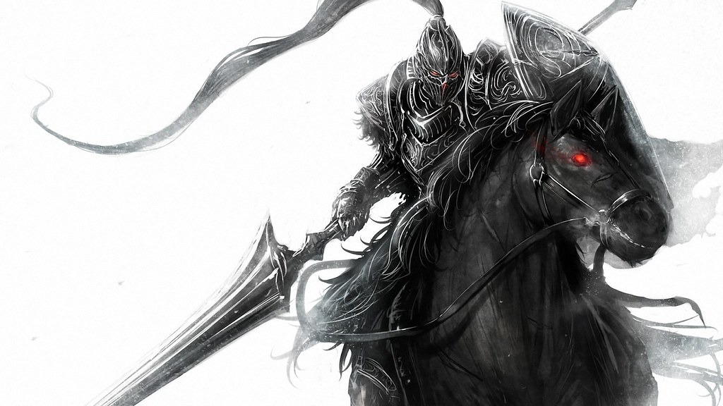 Black Knight On Horse - HD Wallpaper 