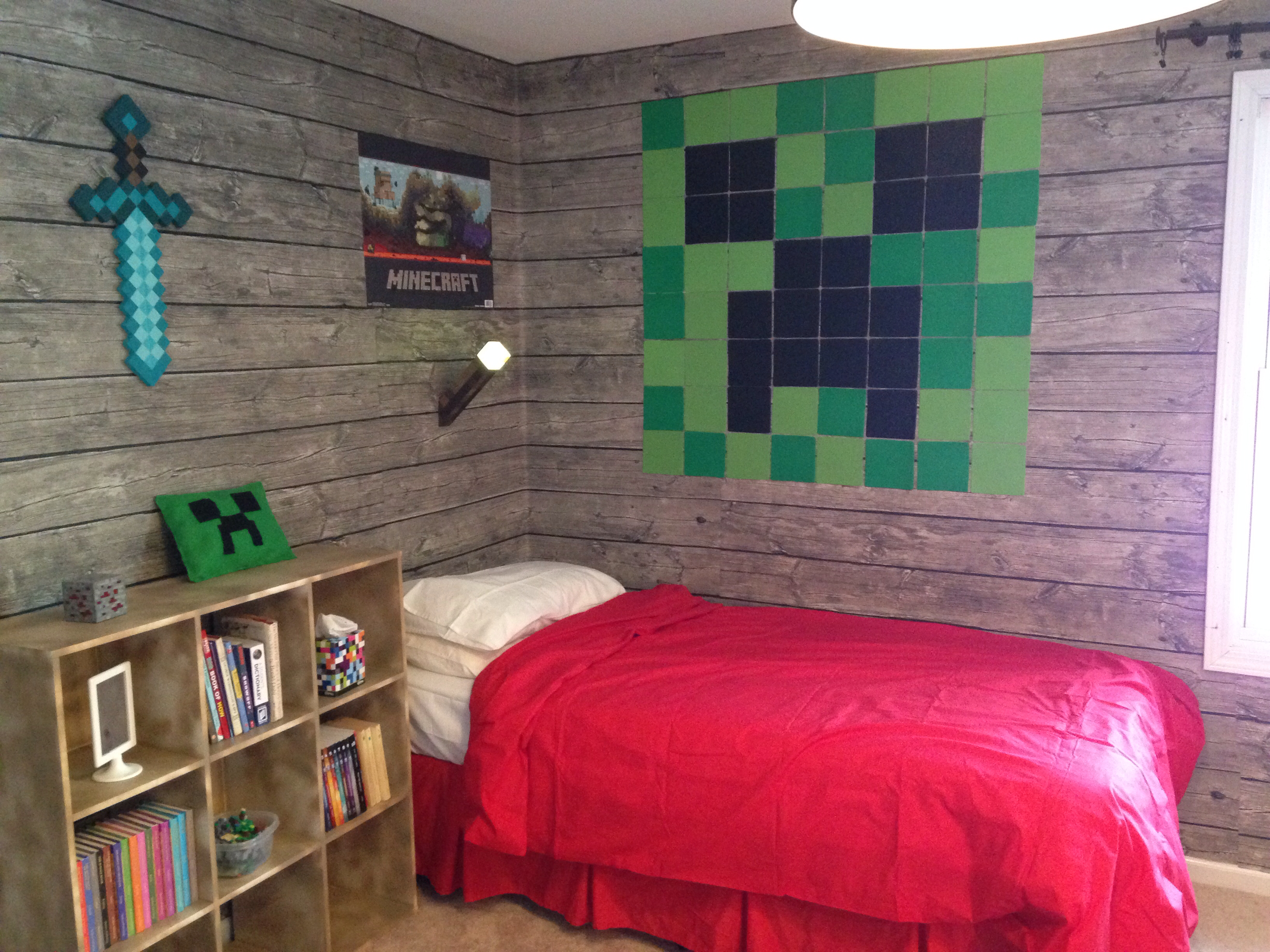 Minecraft Bedroom Wallpaper - Minecraft Room - HD Wallpaper 