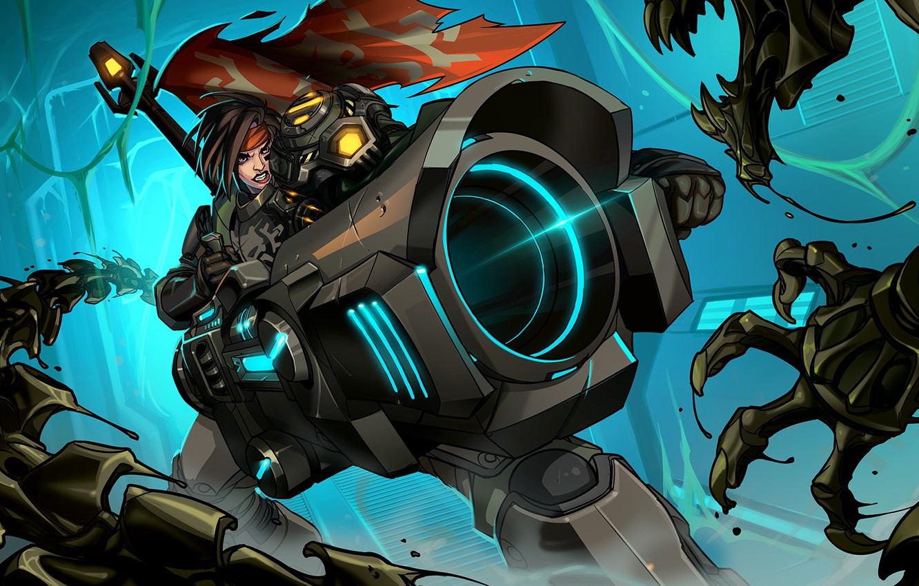 Photo Wallpaper Girl, The Game, Gun, Paladins - Ash Concept Art Paladins - HD Wallpaper 