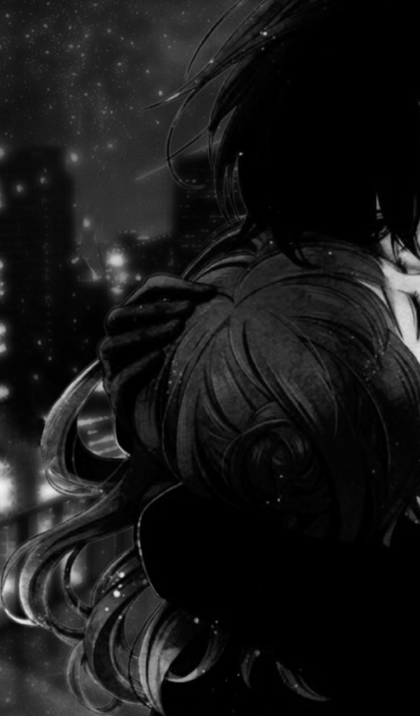 Anime Black And White - HD Wallpaper 