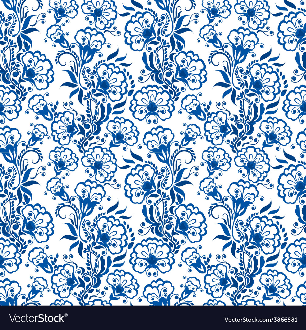 Chinese Blue Porcelain Pattern - HD Wallpaper 