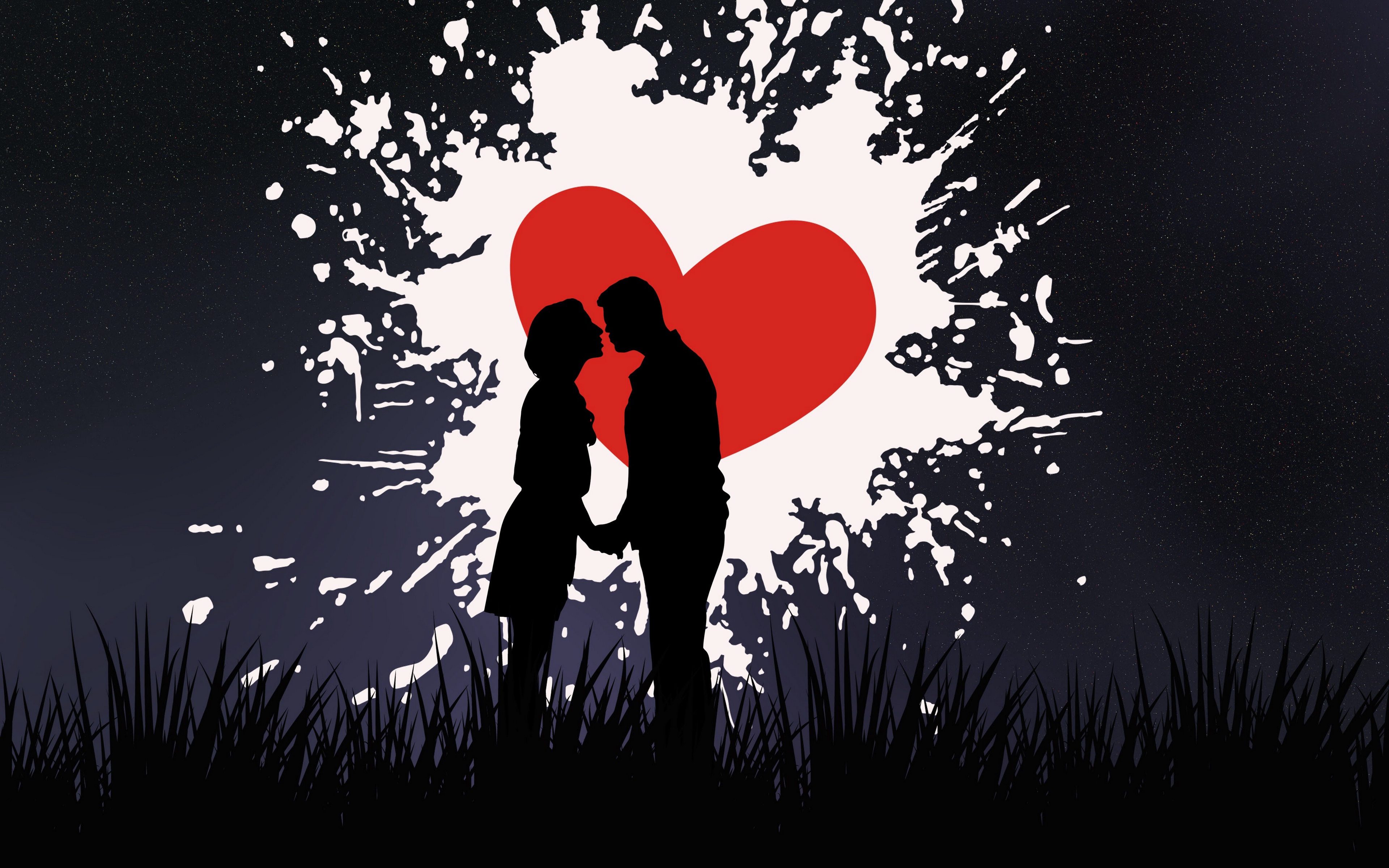 Wallpaper Couple, Kiss, Love, Heart, Silhouettes - Love Photo Hd Download 2019 - HD Wallpaper 