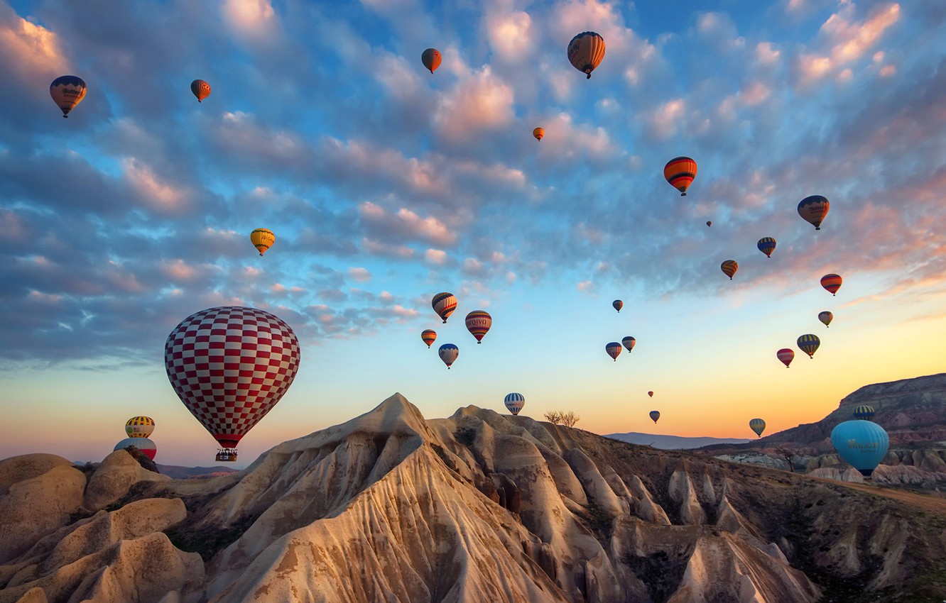 Photo Wallpaper Turkey, Dreams Of Cappadocia, Avanos, - Cappadocia Air Balloon Painting - HD Wallpaper 