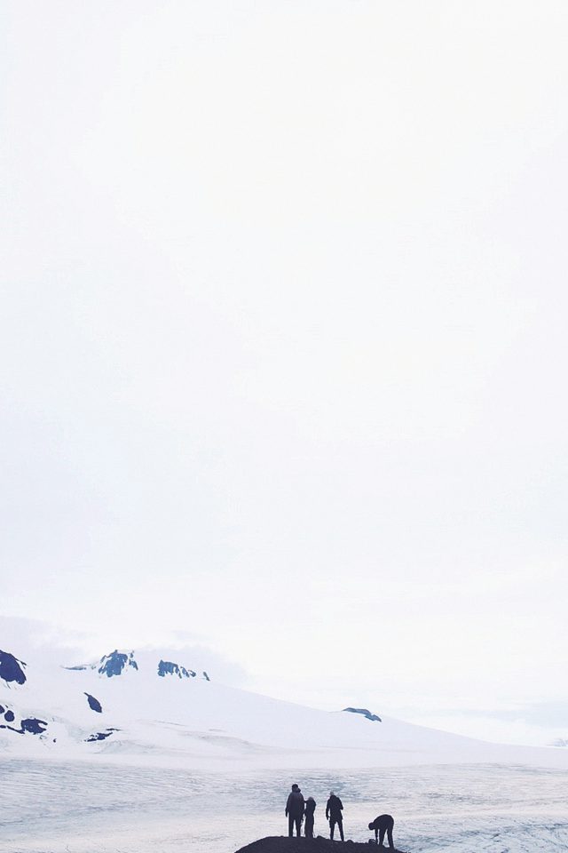 Iceland White Nature Snow Winter Mountain Iphone Wallpaper - Sea - HD Wallpaper 