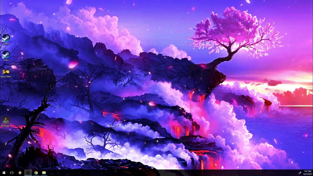 Cherry Tree And Volcano - HD Wallpaper 