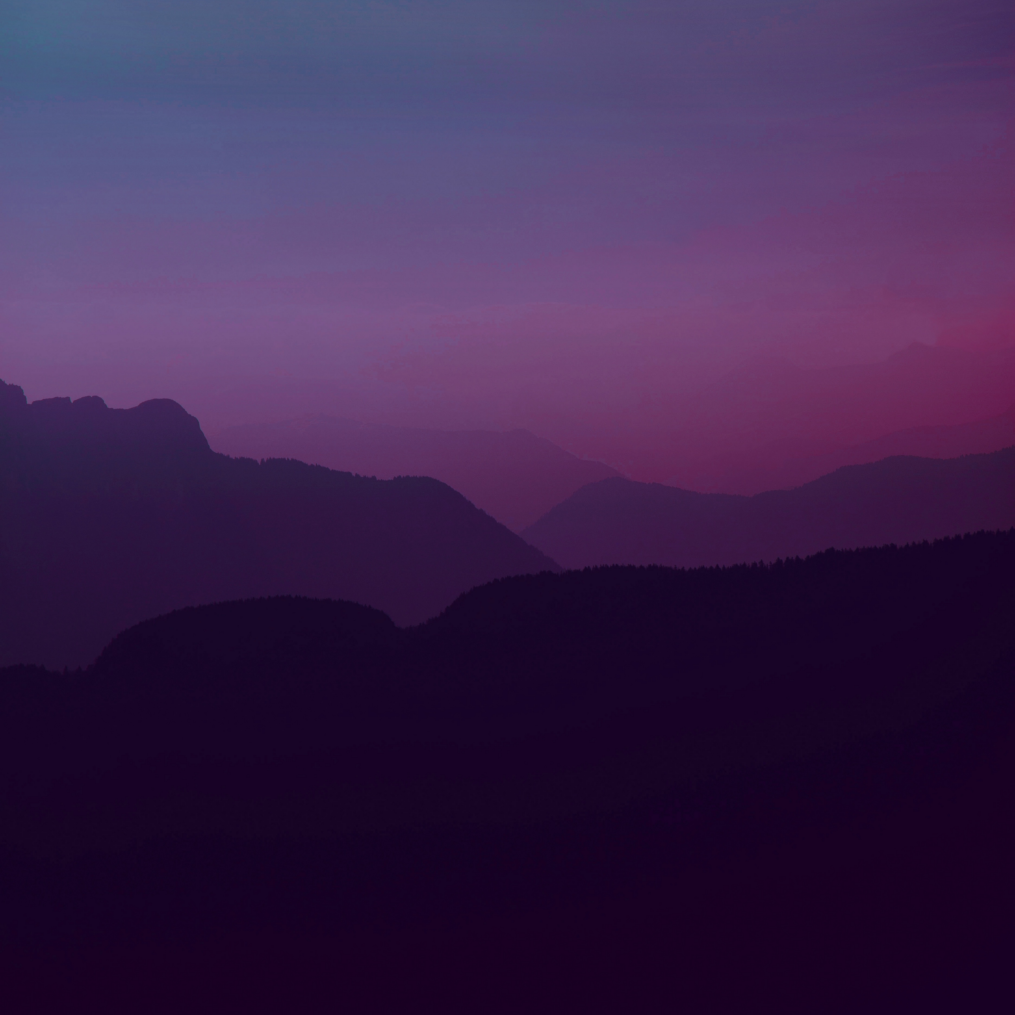 Wallpaper Mountains, Twilight, Landscape, Dark, Purple - Dark Purple Landscape - HD Wallpaper 