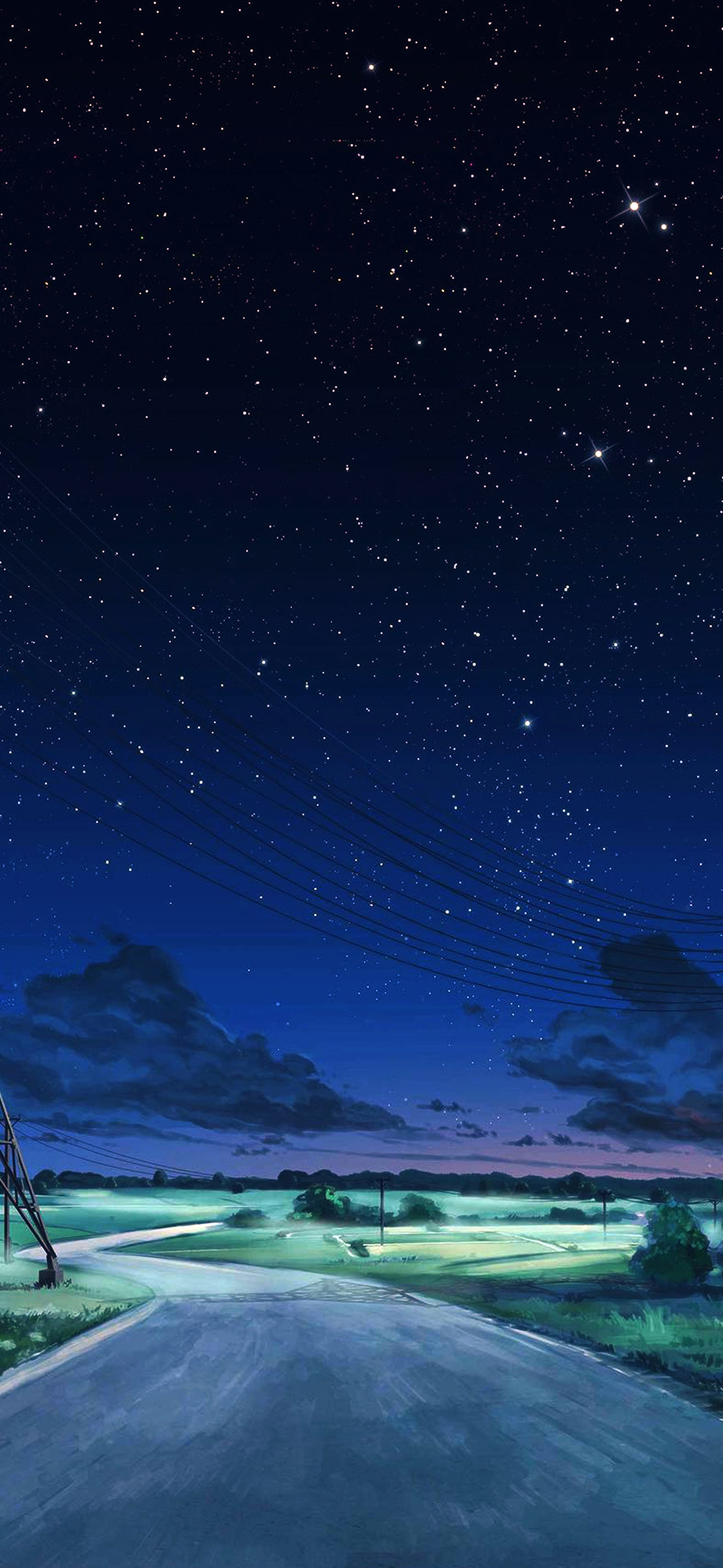 Anime Night Sky Wallpaper Phone - HD Wallpaper 