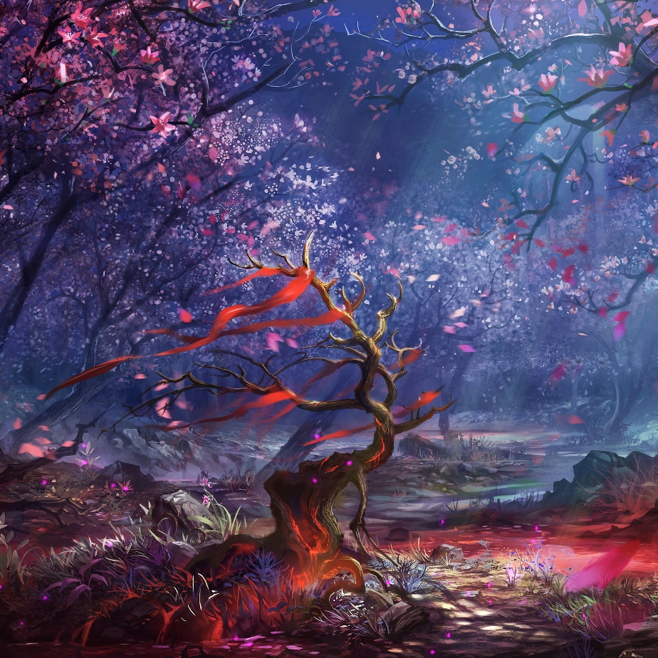Sakura Tree - High Resolution Fantasy Forest - HD Wallpaper 