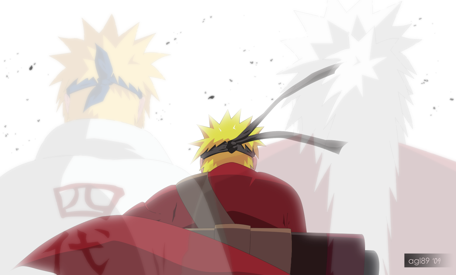 Naruto With Jiraiya And Minato - HD Wallpaper 