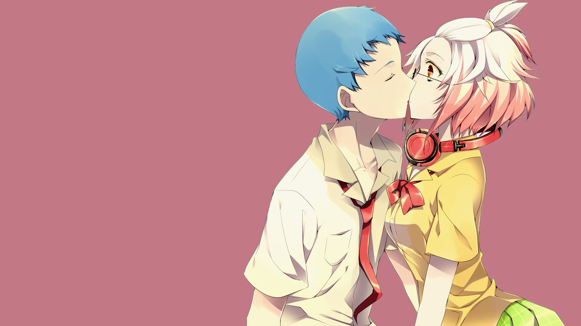 Sweet Couple Anime Wallpapers Wallpaper - Anime Couple With Glasses - HD Wallpaper 