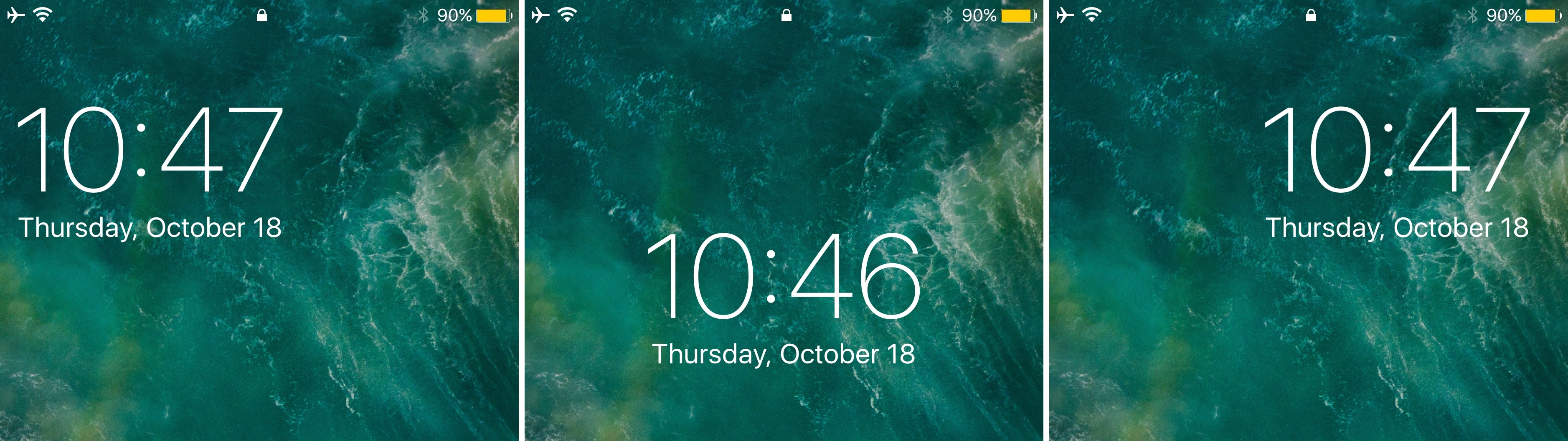 Move Clock On Lock Screen Iphone 7 - HD Wallpaper 