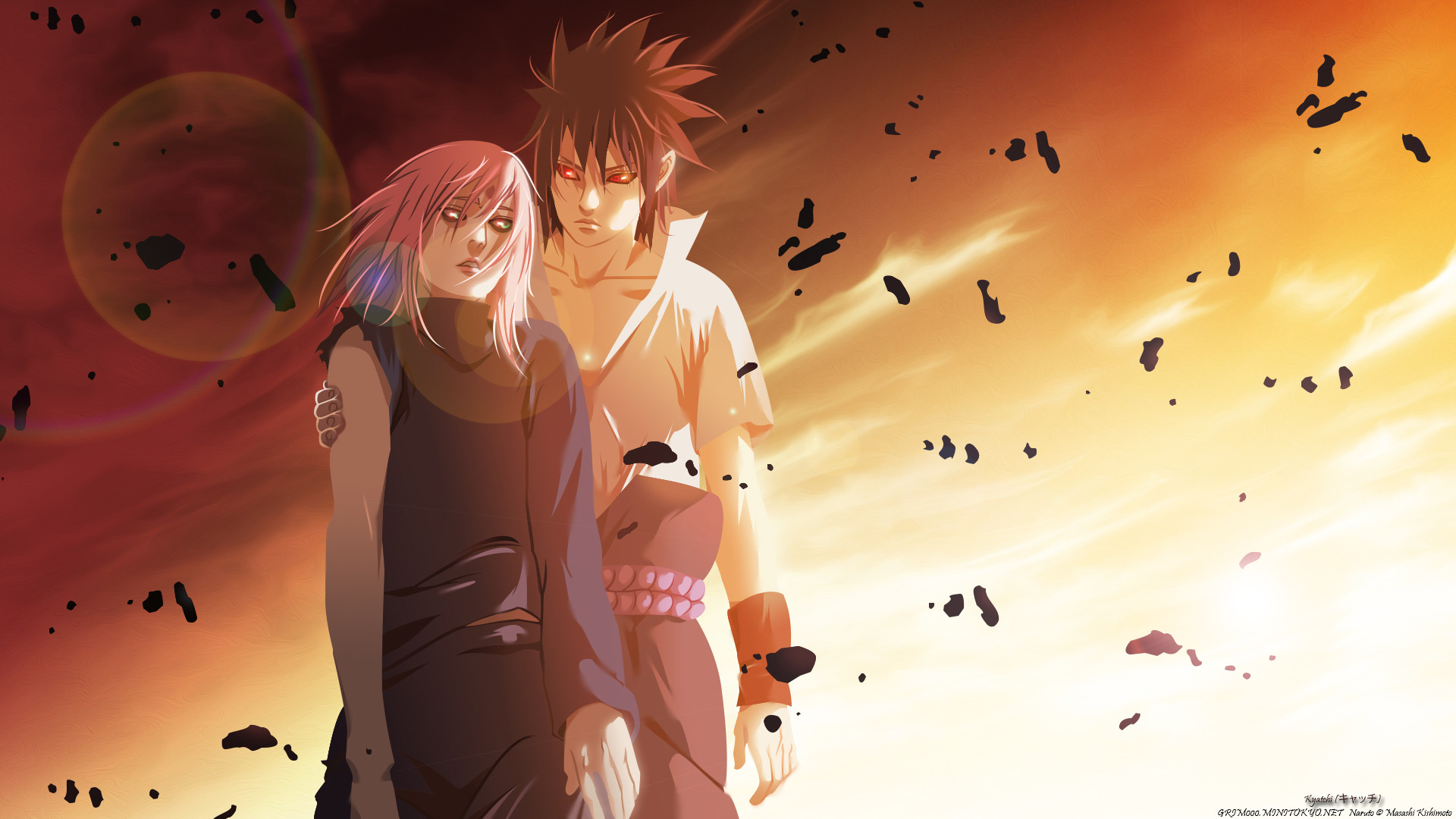 Anime, Naruto, Uchiha Sasuke, Haruno Sakura, Hd Wallpaper, - Sakura And Sasuke Background - HD Wallpaper 