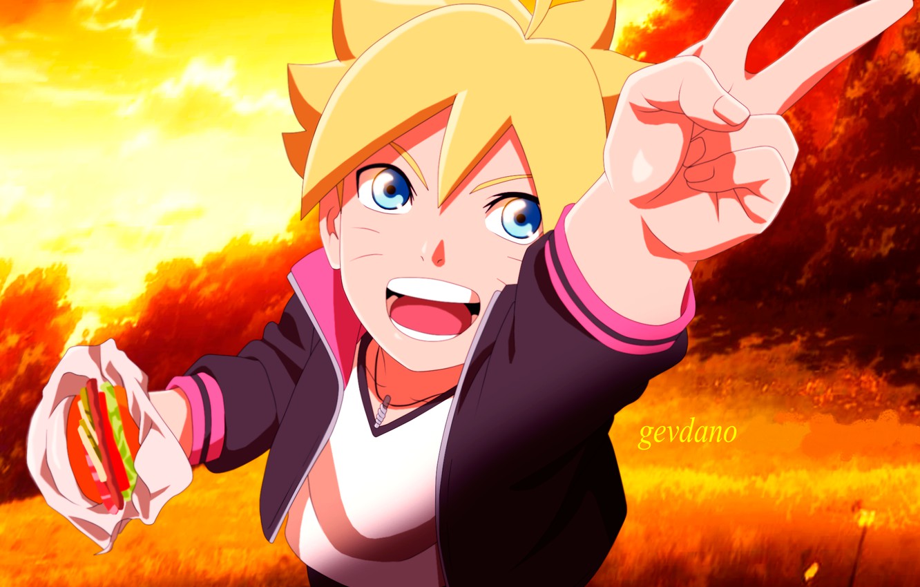 Photo Wallpaper Naruto, Stand, Burger, Boruto, Boruto - Boruto Uzumaki - HD Wallpaper 