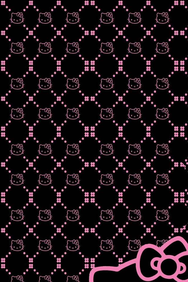 Cute Black And Pink Png - Hello Kitty Wallpaper Hd Black And Pink - HD Wallpaper 