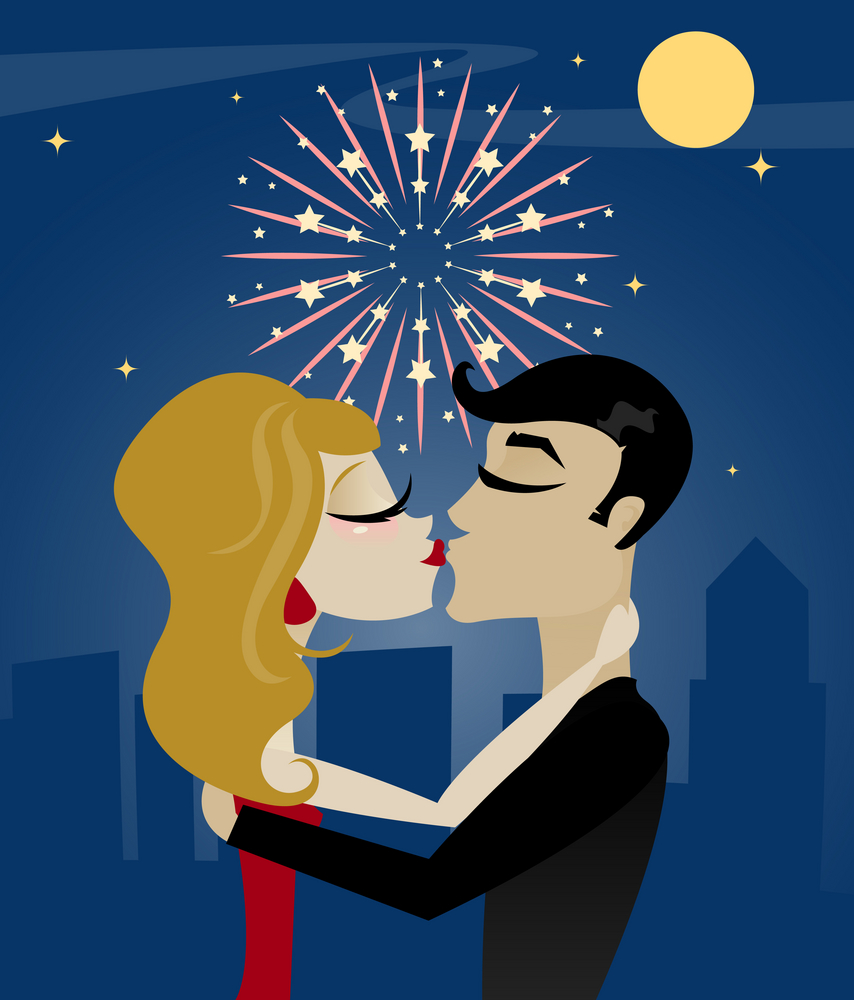 What Will Your New Year S Kiss Be Like - Midnight Kiss - HD Wallpaper 