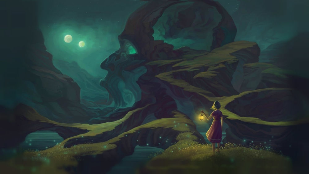 Wallpaper Girl With Lantern In Hand Standing In Front - Wallpaper - HD Wallpaper 