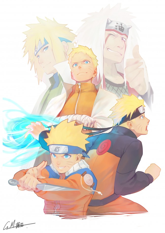 Naruto, Namikaze Minato, Uzumaki Naruto, Jiraiya Sensei - Minato Jiraiya And Naruto - HD Wallpaper 