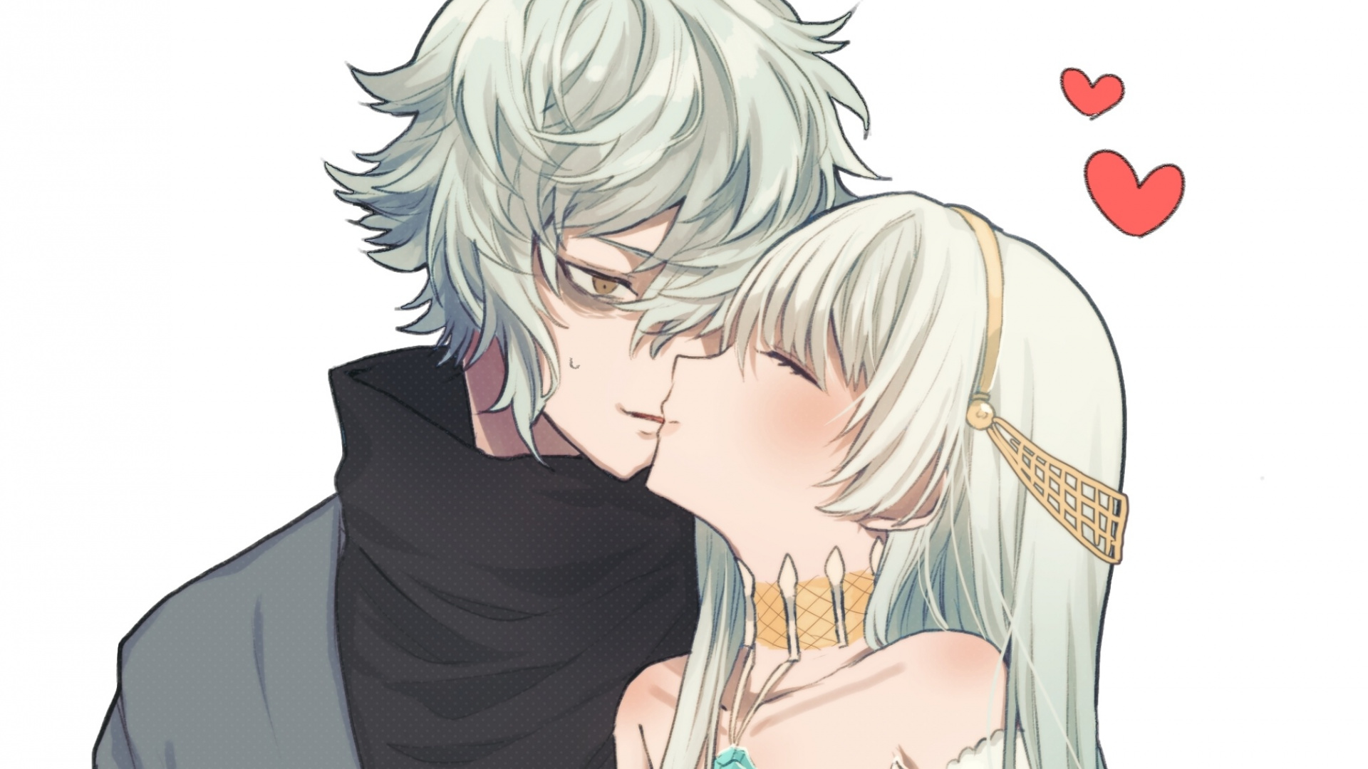 Kiss, Couple, Romance, Anastasia, Kadoc Zemlupus, Anime, - Kadoc Zemlupus - HD Wallpaper 