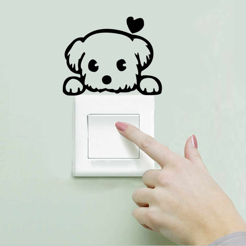 Diy Funny Cute Black Cat Switch Decal Wallpaper Wall - HD Wallpaper 