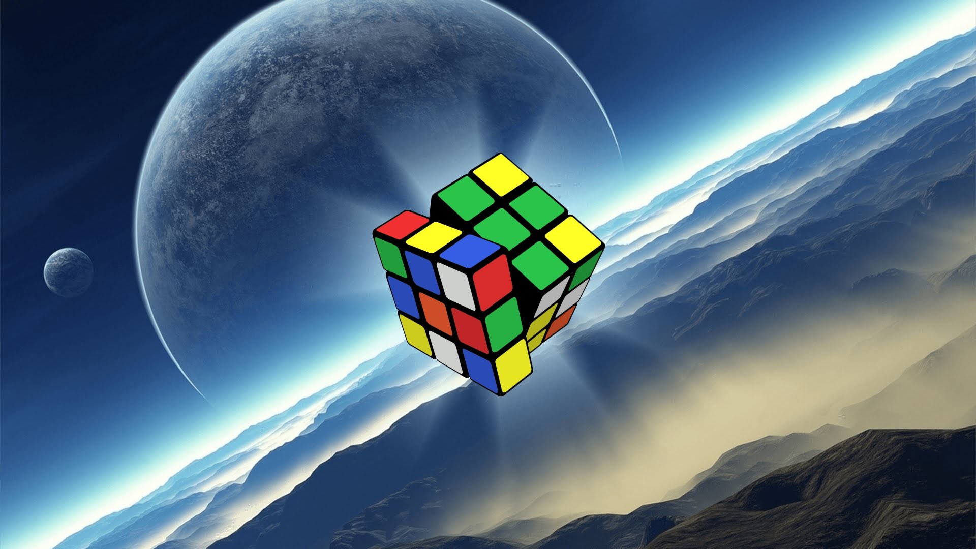 Rubiks Cube Wallpaper - Planetscape Art - HD Wallpaper 