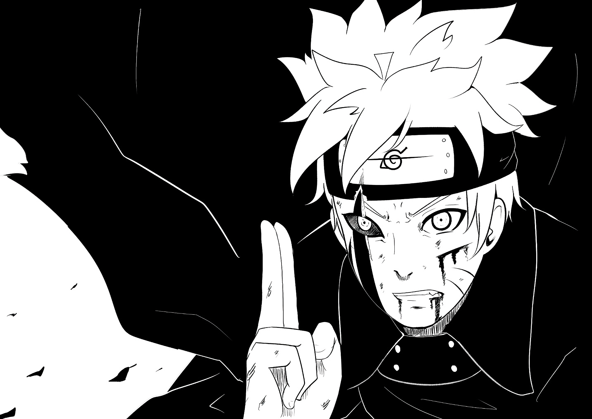 Boruto Em Preto E Branco - HD Wallpaper 