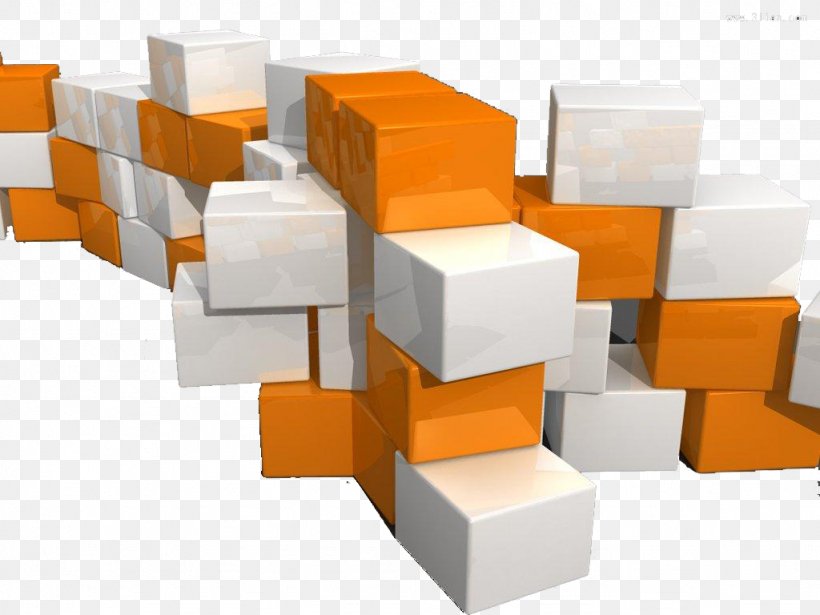 Cube Three-dimensional Space Desktop Wallpaper, Png, - 3d Orange Cube Background - HD Wallpaper 