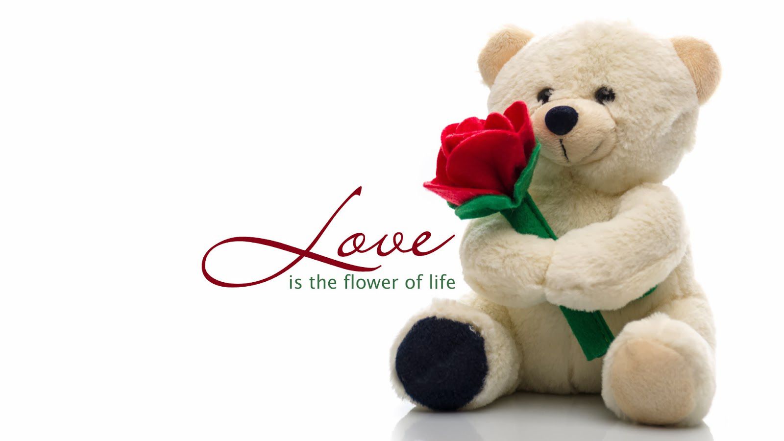 Happy Valentines Day - Cute Love Teddy Bear - HD Wallpaper 
