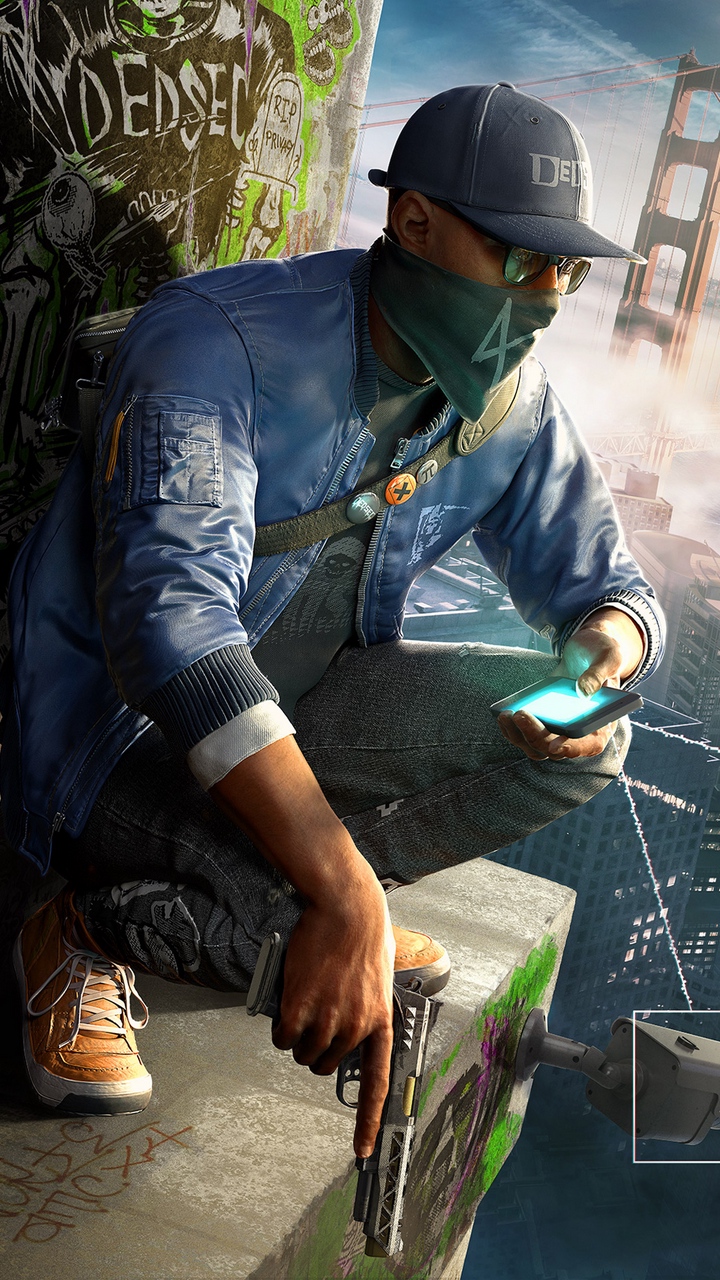 Wallpaper Watch Dogs 2, Aiden Pearce, Character, City - Watch Dogs 2 Wallpaper 4k For Mobile - HD Wallpaper 