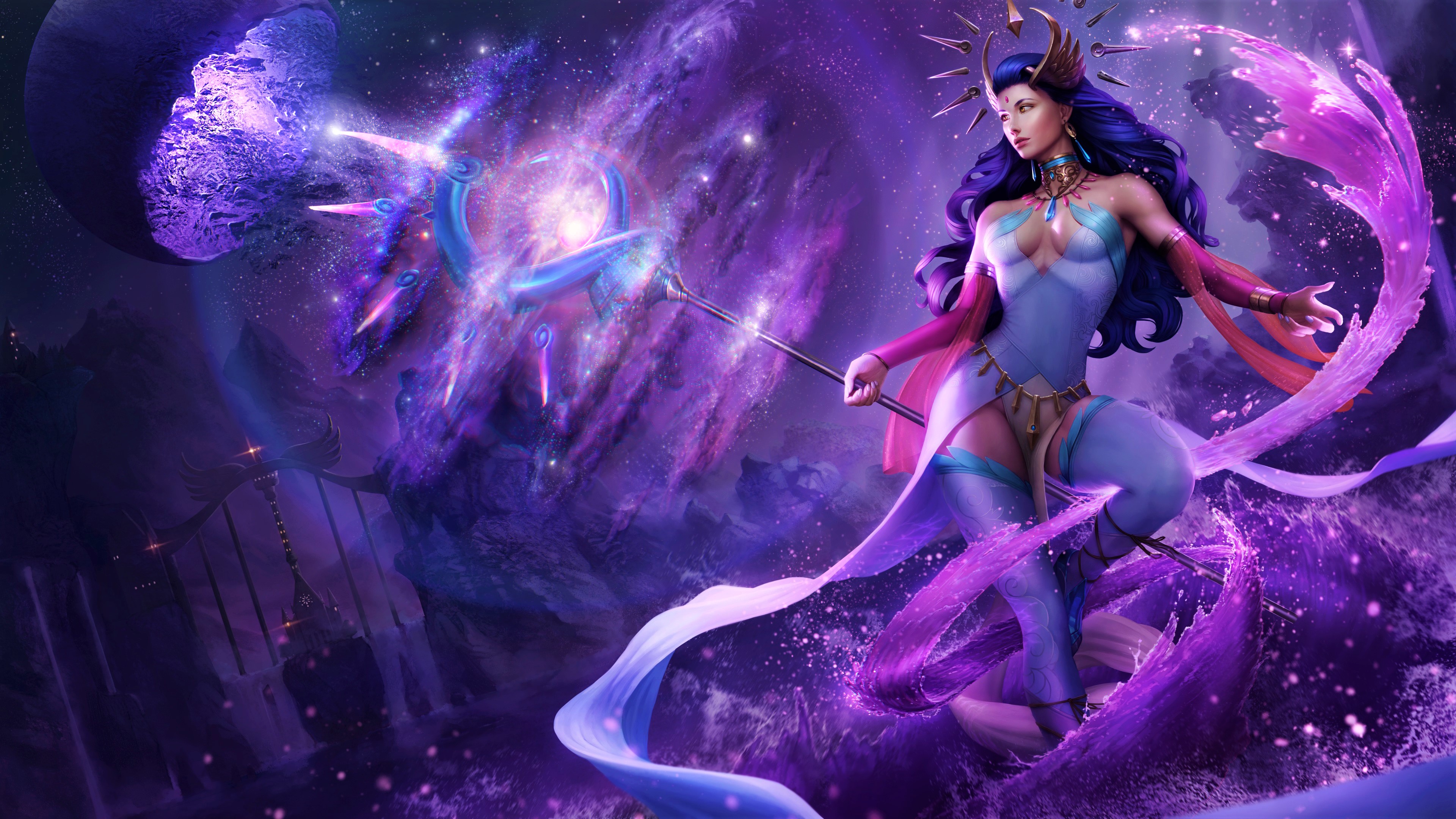 Purple Sorceress - HD Wallpaper 