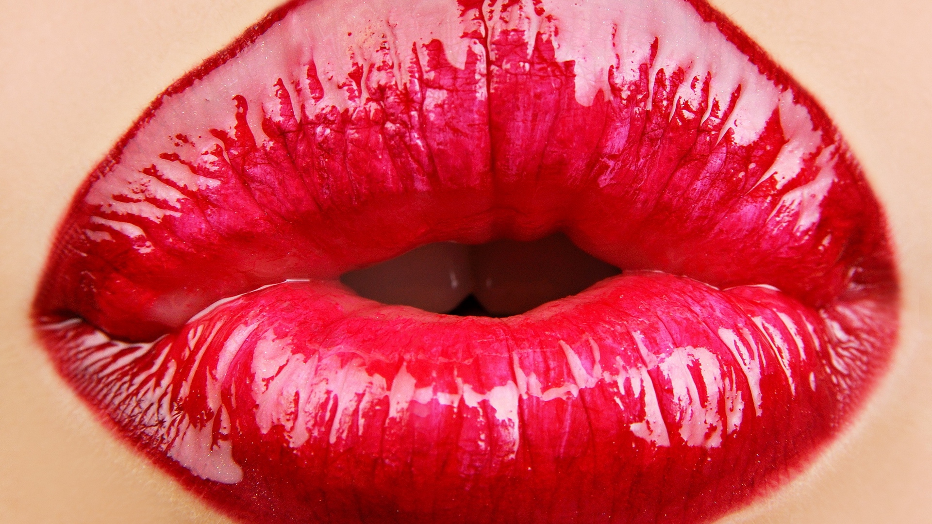 Wallpaper Lips, Girl, Lipstick, Kiss - Lips Full Hd - HD Wallpaper 