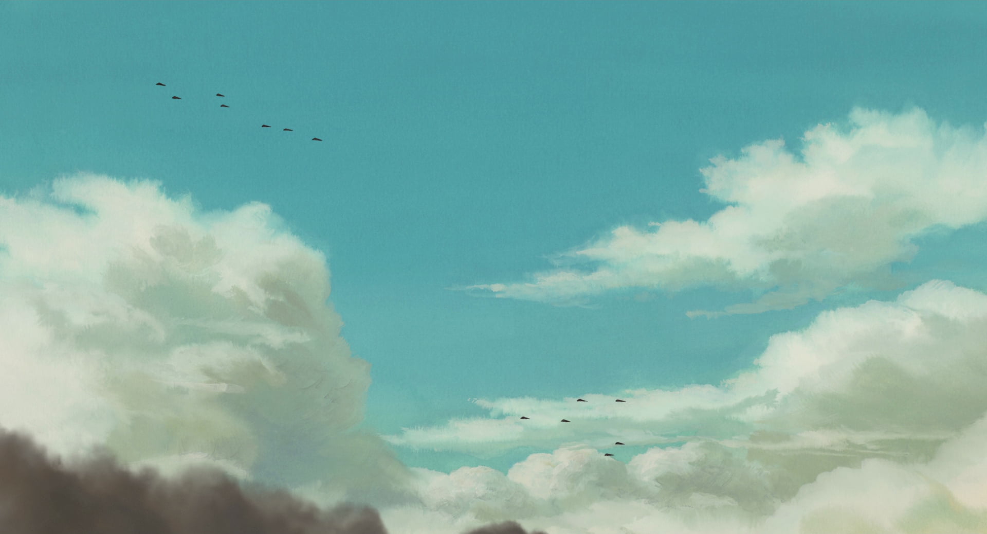 Studio Ghibli Sky Background 1920x1038 Wallpaper teahub.io