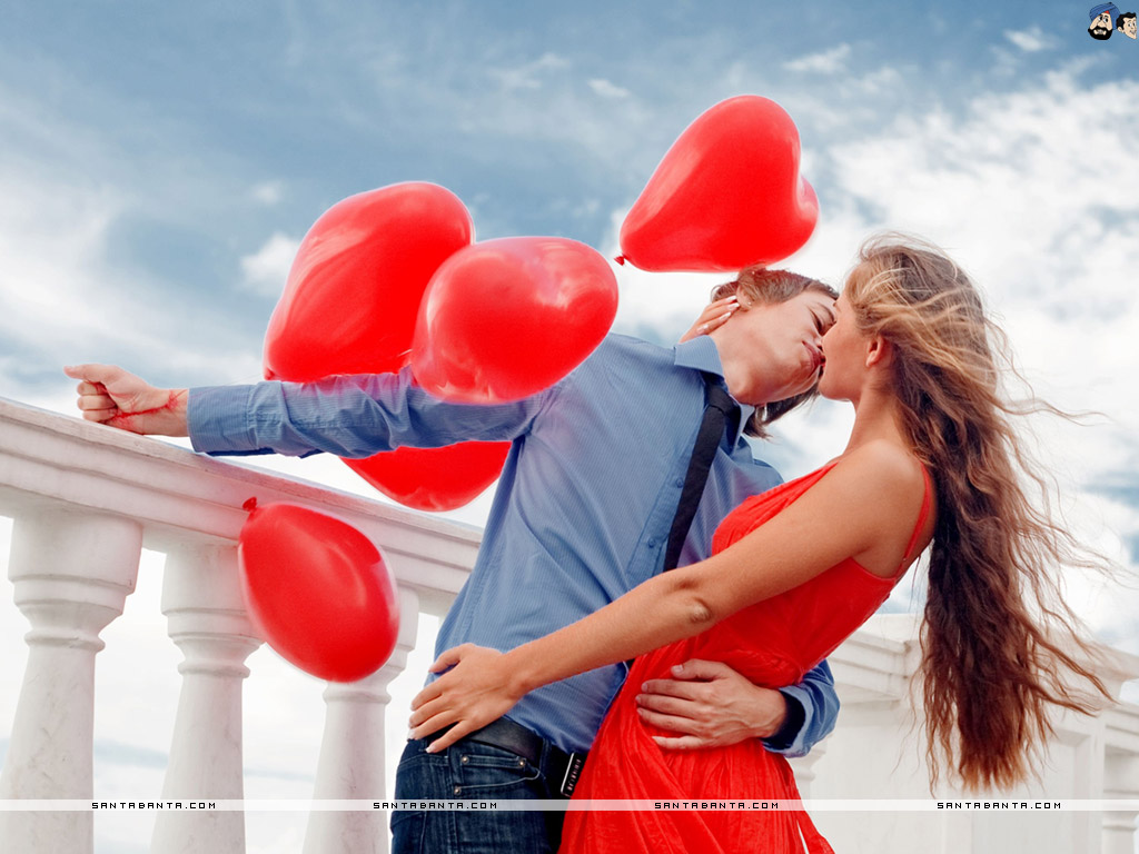 Kiss Wallpaper - Valentines Romance - HD Wallpaper 