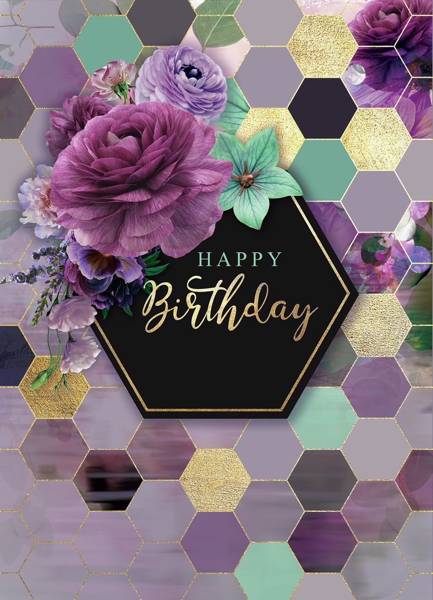 Birthday Wish Hd Images Download - Birthday Meme Purple Flowers - HD Wallpaper 