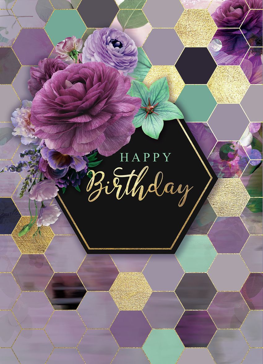 Birthday Wish Hd Images Download - Birthday Meme Purple Flowers