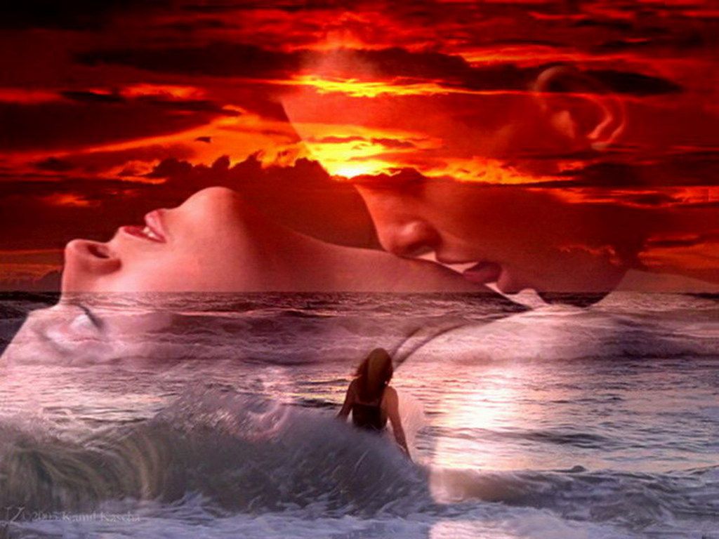 Romantic Kiss Wallpaper Free Download - HD Wallpaper 