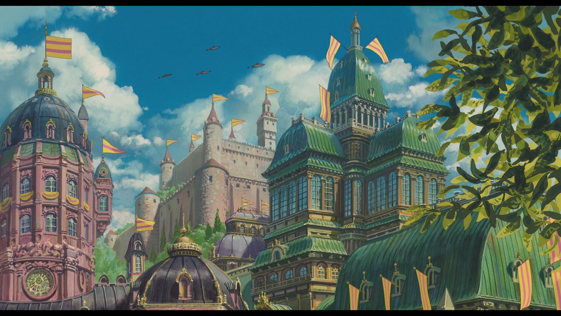 Howls Moving Castle City - HD Wallpaper 