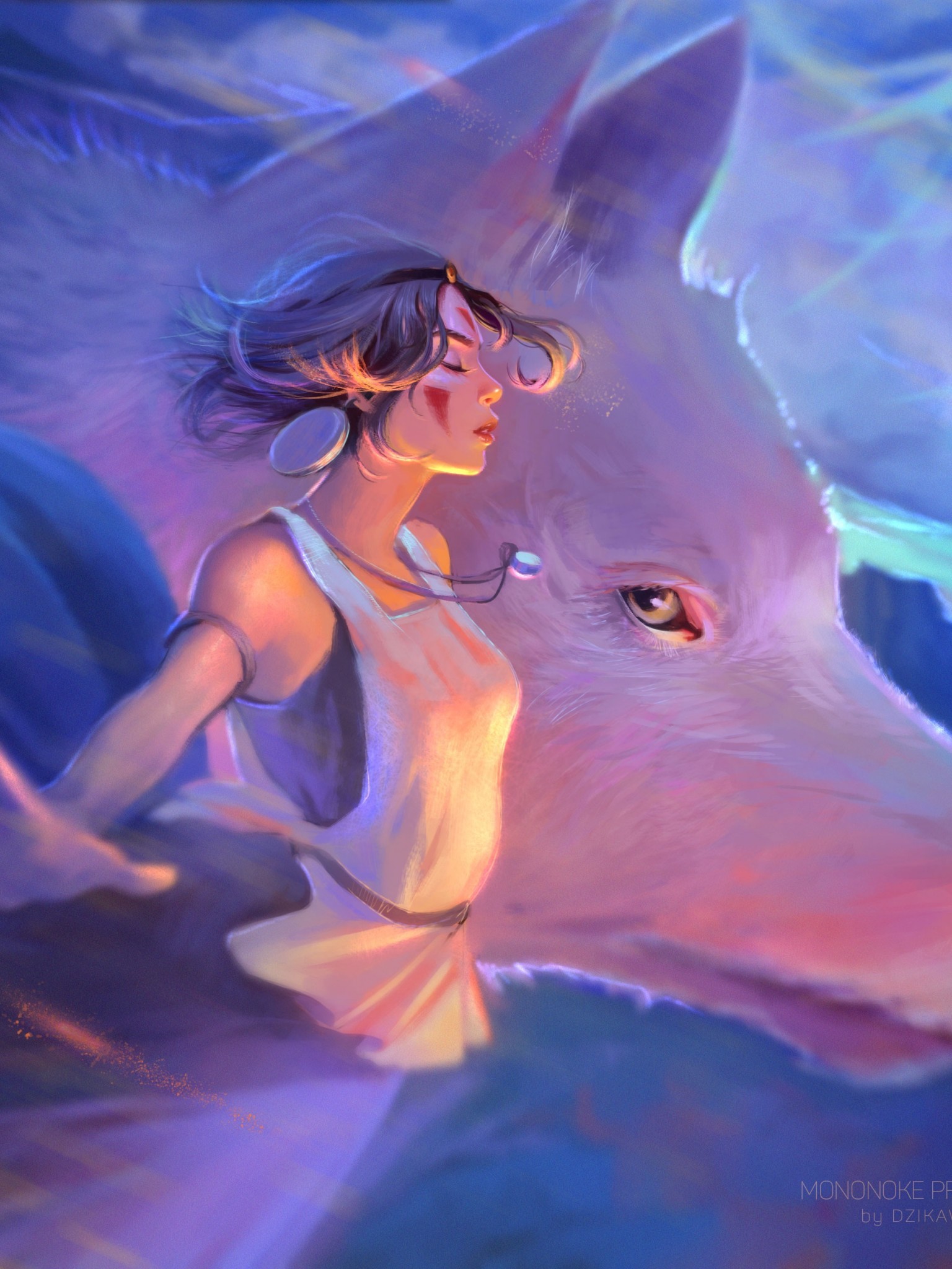 Mononoke Hime, San, Moro, Princess Mononoke, Wolf, - Art San Princess Mononoke - HD Wallpaper 