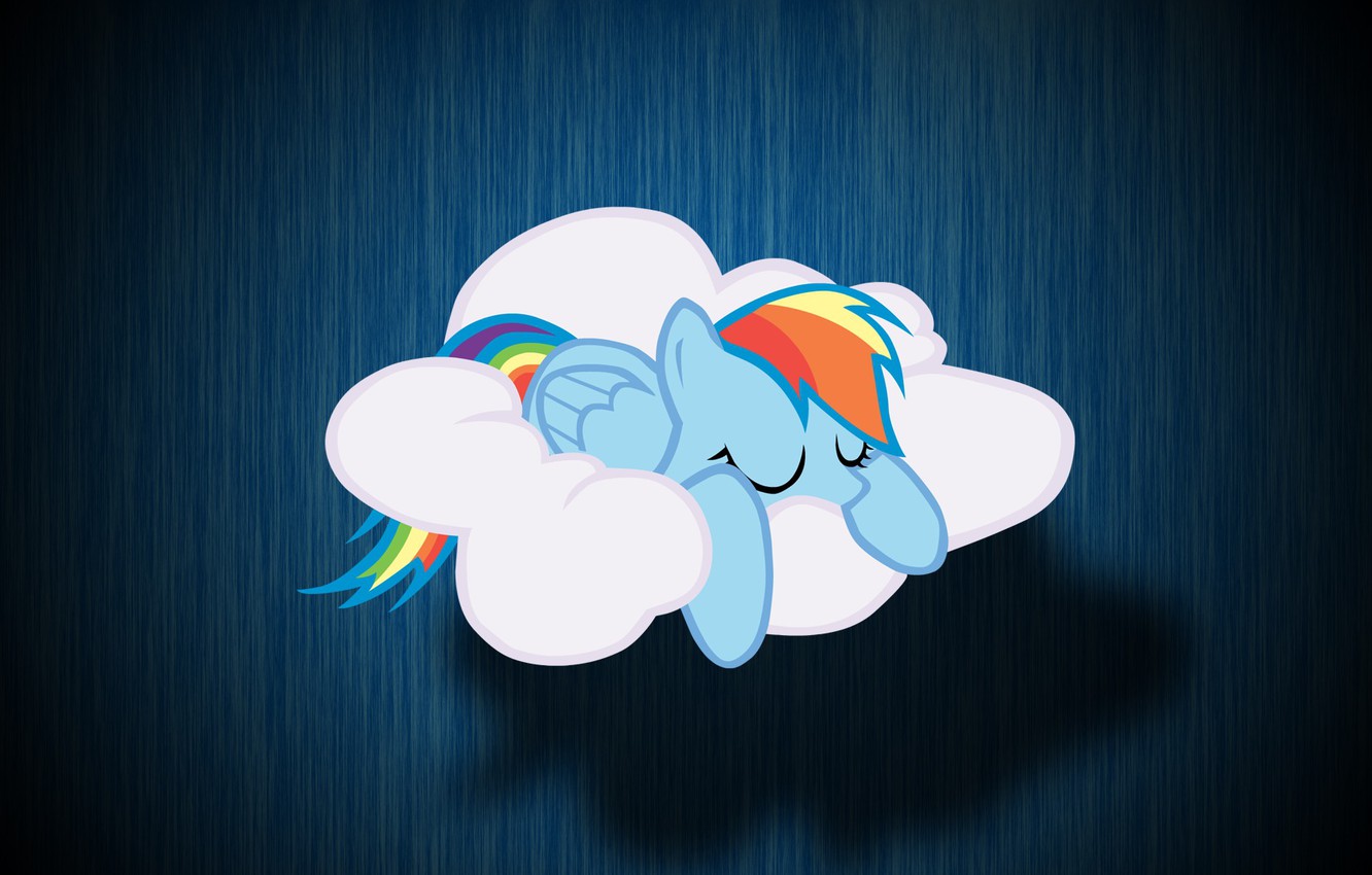 Photo Wallpaper Cloud, My Little Pony, Rainbow Dash, - Cute Rainbow Dash Sleeping - HD Wallpaper 
