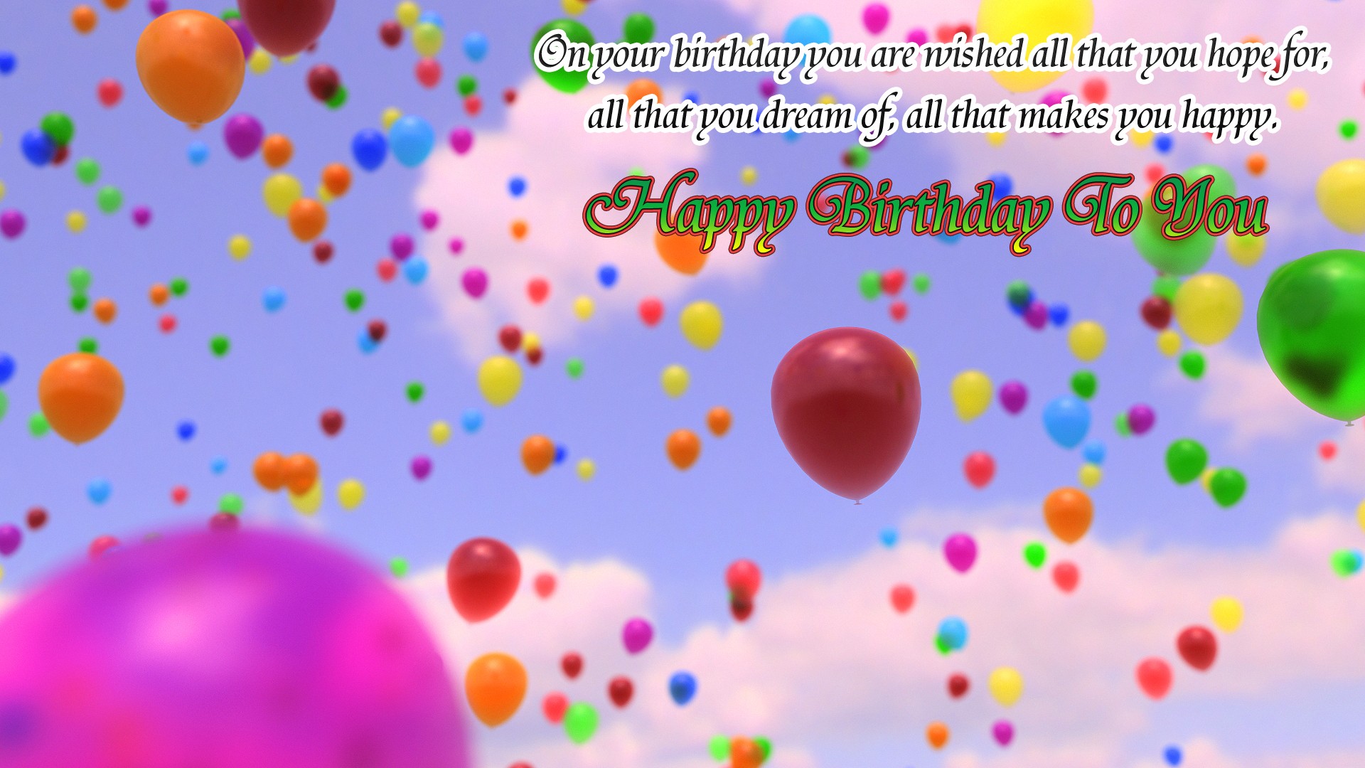 Cute Happy Birthday Hd Wallpaper - Balloon Background - HD Wallpaper 