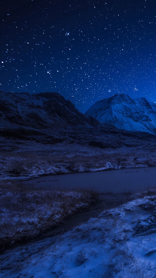 France Mountains Alps Night Stars - HD Wallpaper 