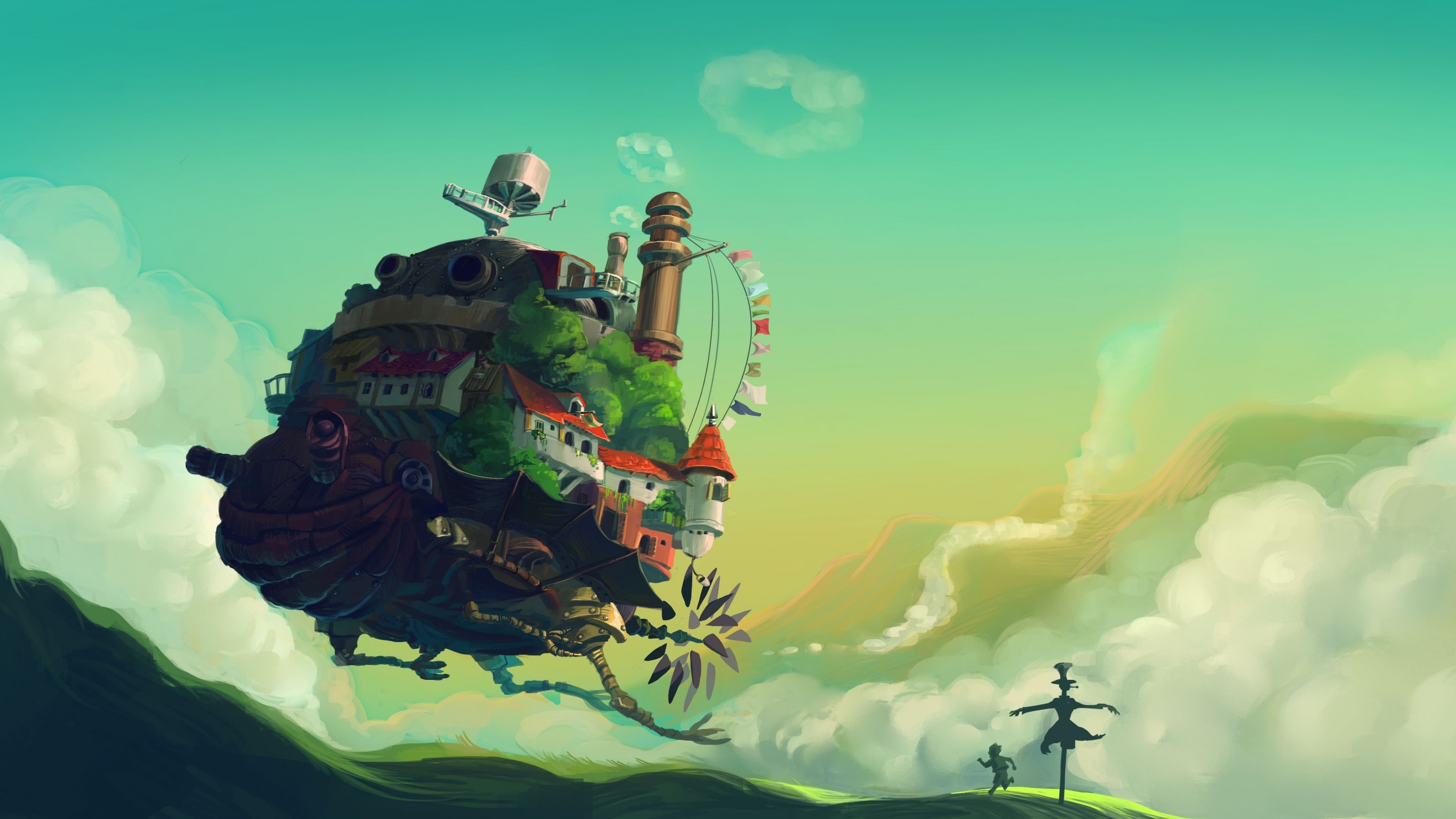 Howl S Moving Castle, Hayao Miyazaki, Studio Ghibli, - Howl's Moving Castle Background - HD Wallpaper 