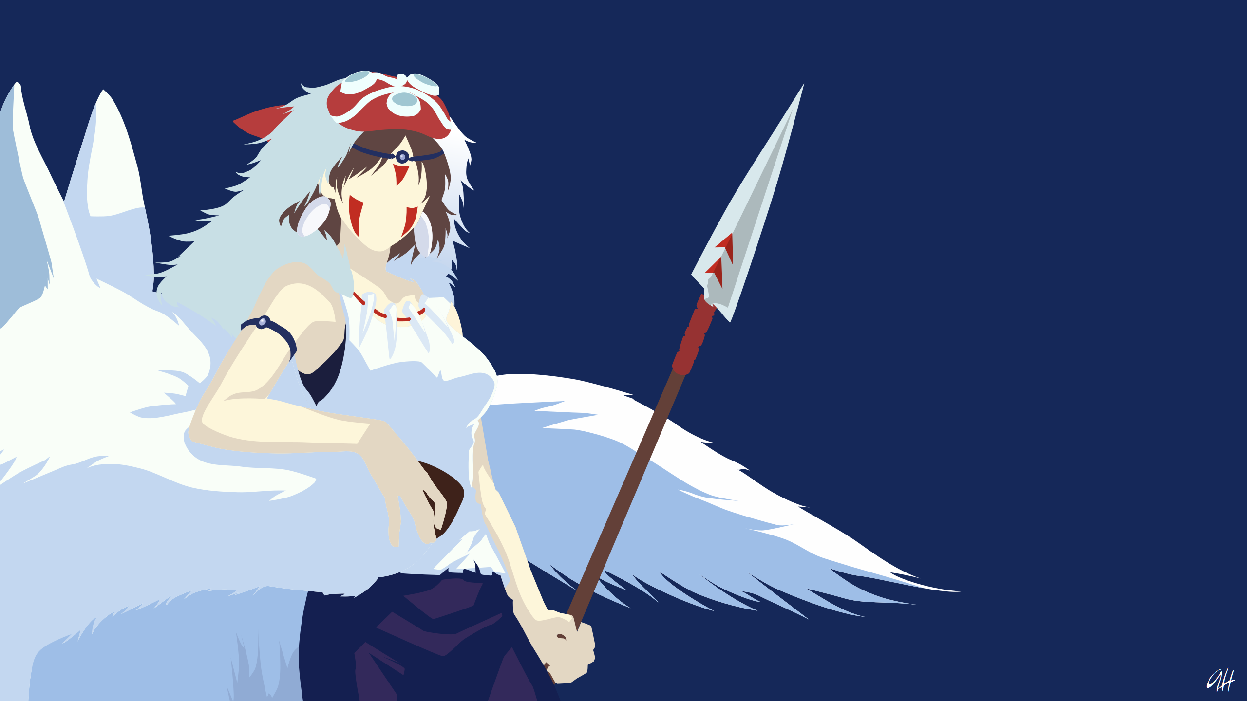 Princess Mononoke Minimalist - HD Wallpaper 