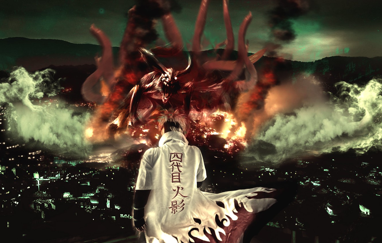 Photo Wallpaper Naruto, Anime, Ninja, Manga, Hokage, - Minato Kyuubi