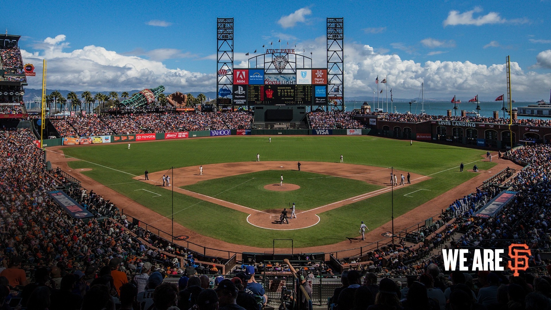 Sf Giants Wallpaper Hd For Desktop - Baseball Field Background Giants - HD Wallpaper 