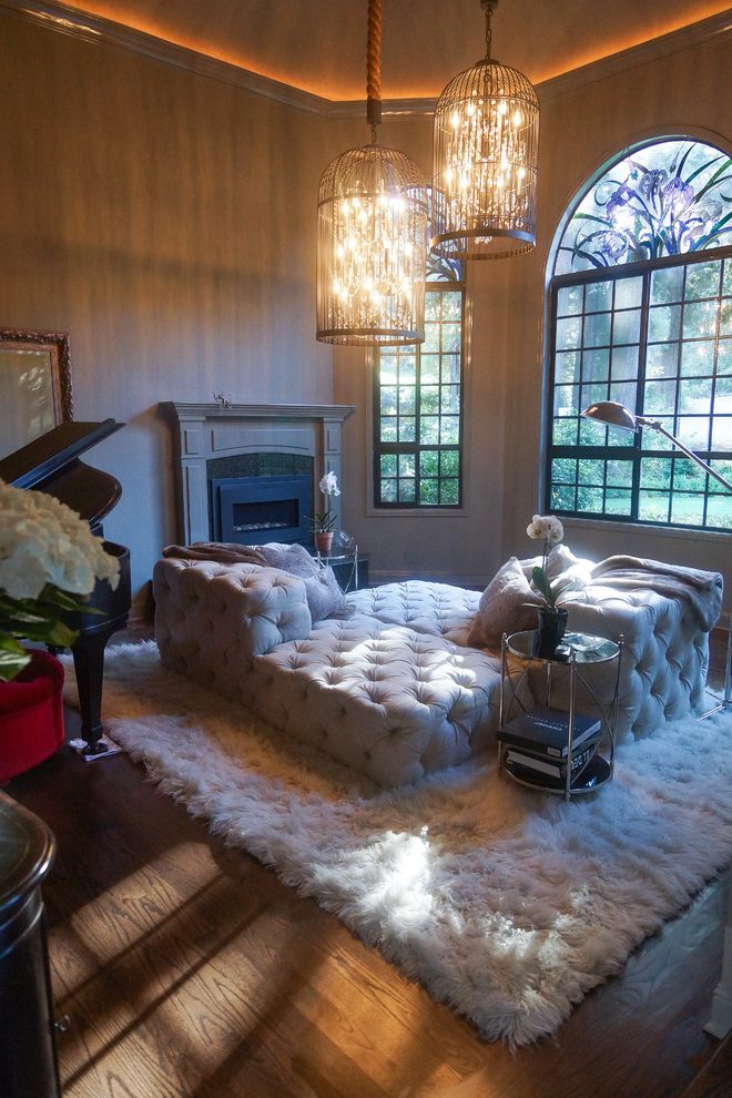 Glasgow Architecture Living Room Eclectic With Wallpaper - Living Room - HD Wallpaper 